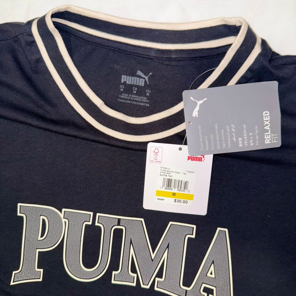 NWT PUMA Black T-Shirt SIZE M - Picture 2 of 3